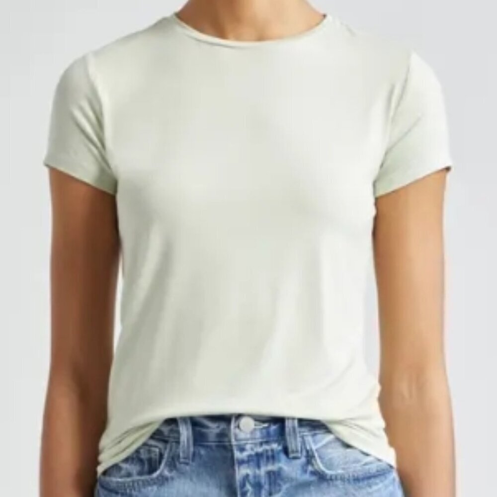 L’AGENCE Ressi Crewneck Tee Light Moss XS NWT
